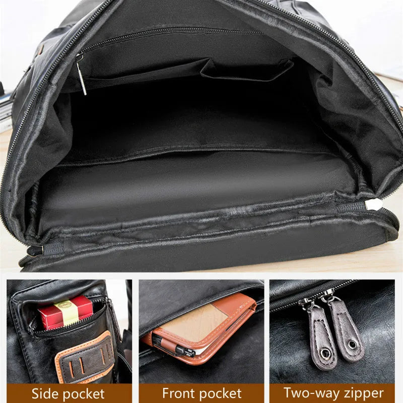 Sac à dos cuir Homme "ANTI THEFT"