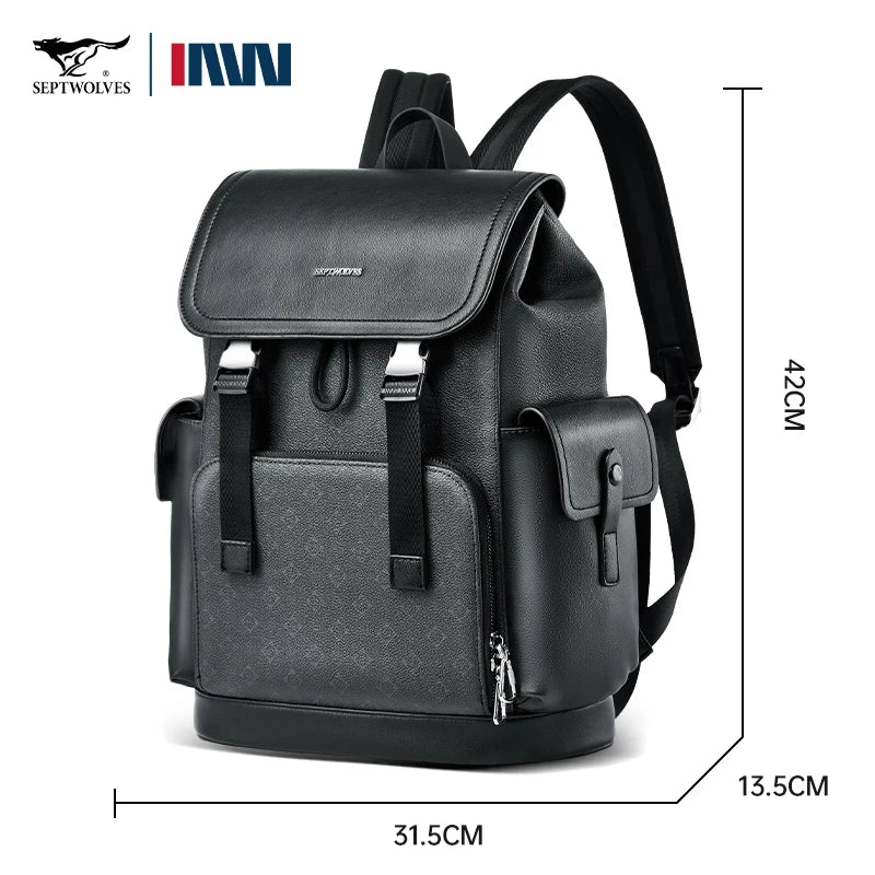 Sac à dos cuir homme "SEPT WOLVES"