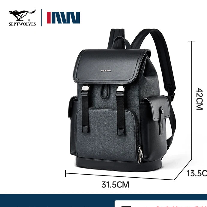 Sac à dos cuir homme "SEPT WOLVES"