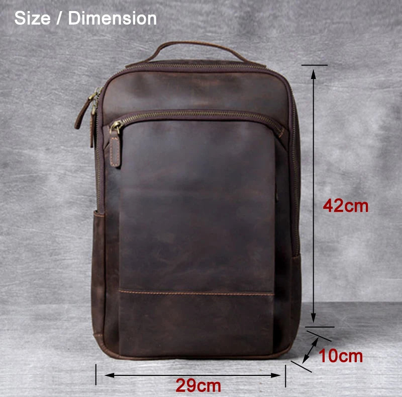 Sac à dos en cuir homme "CRASY HORSE"